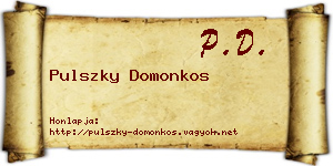 Pulszky Domonkos névjegykártya